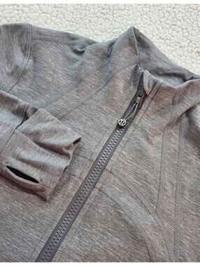 Lululemon Define Luon Heather Black Gray Sz 6 Long Sleeve Full zip active Jacket